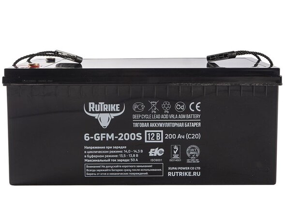 Тяговый аккумулятор RuTrike 6-GFM-200 (12V200A/H C20)